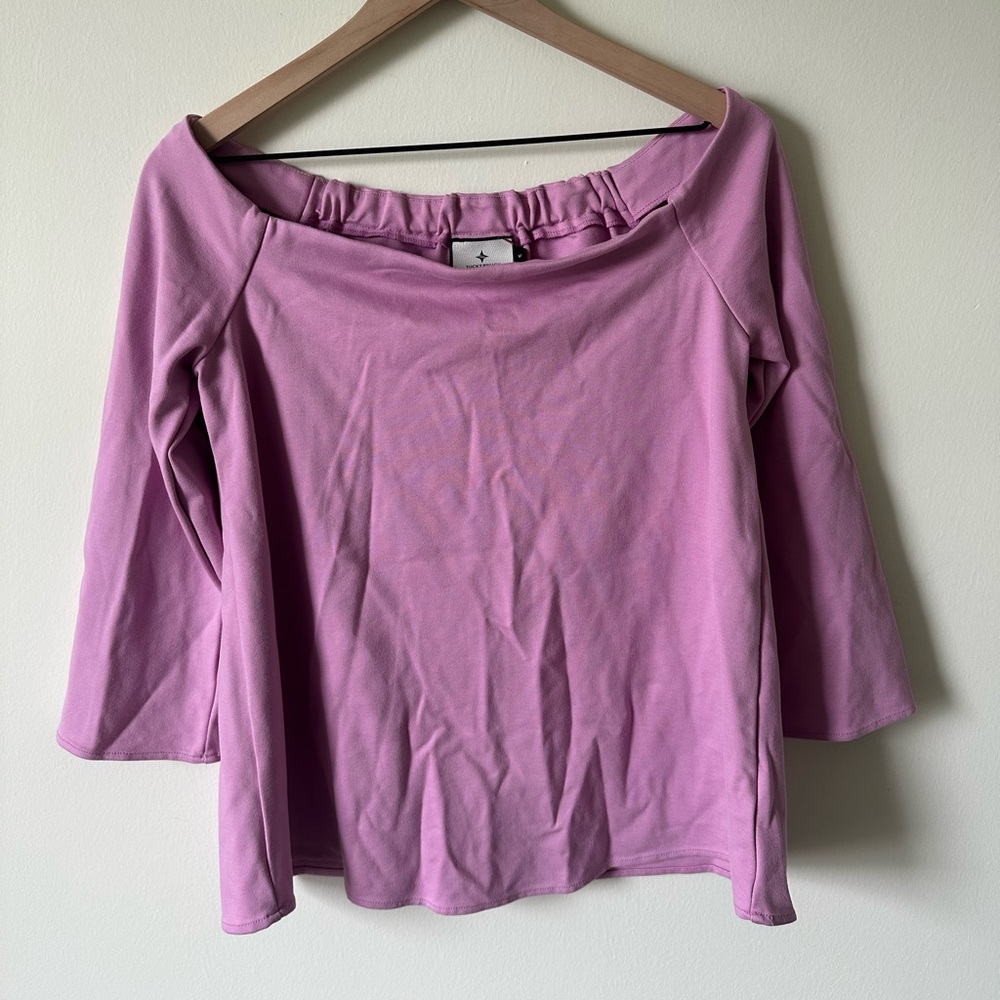TUCKERNUCK Lilac Miranda Off the Shoulder Blouse Medium - Picture 4 of 7
